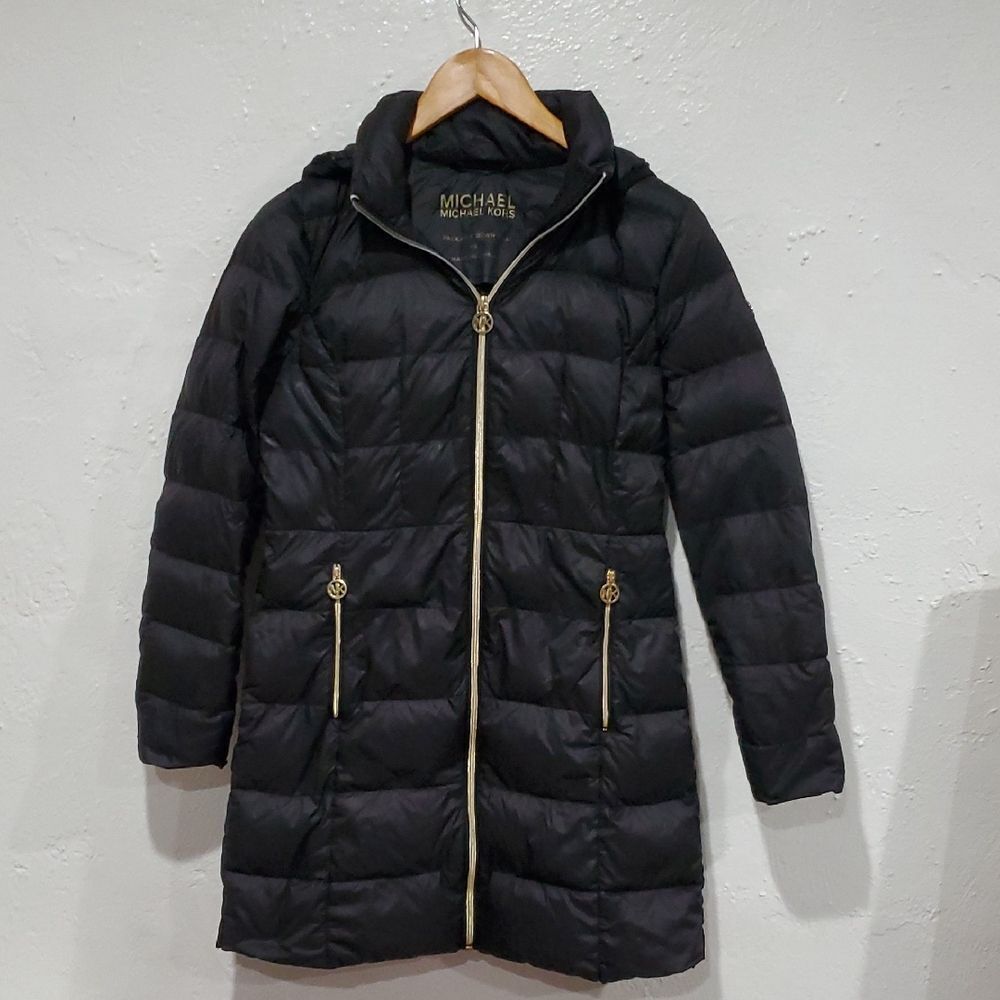 Michael Kors Black Packable Puffer Coat Size PS